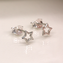 Load image into Gallery viewer, Open Star Stud Earrings (Sterling Silver)