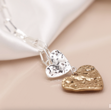 Load image into Gallery viewer, Silver Link Necklace Hearts Necklace