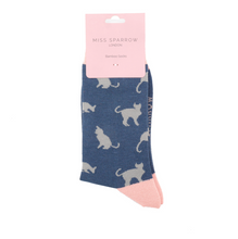 Load image into Gallery viewer, Socks - Cats (Navy)