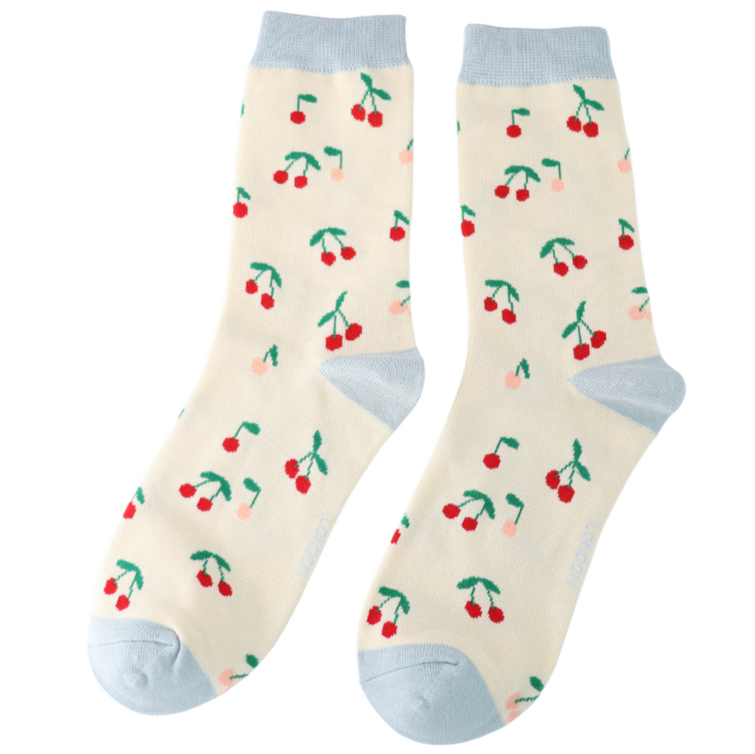 Socks - Mini Cherries (Cream)