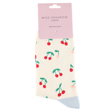 Load image into Gallery viewer, Socks - Mini Cherries (Cream)