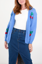 Load image into Gallery viewer, Cherry Embroidery Cardigan (Blue)