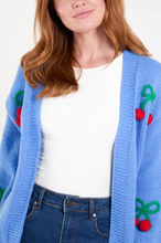 Load image into Gallery viewer, Cherry Embroidery Cardigan (Blue)
