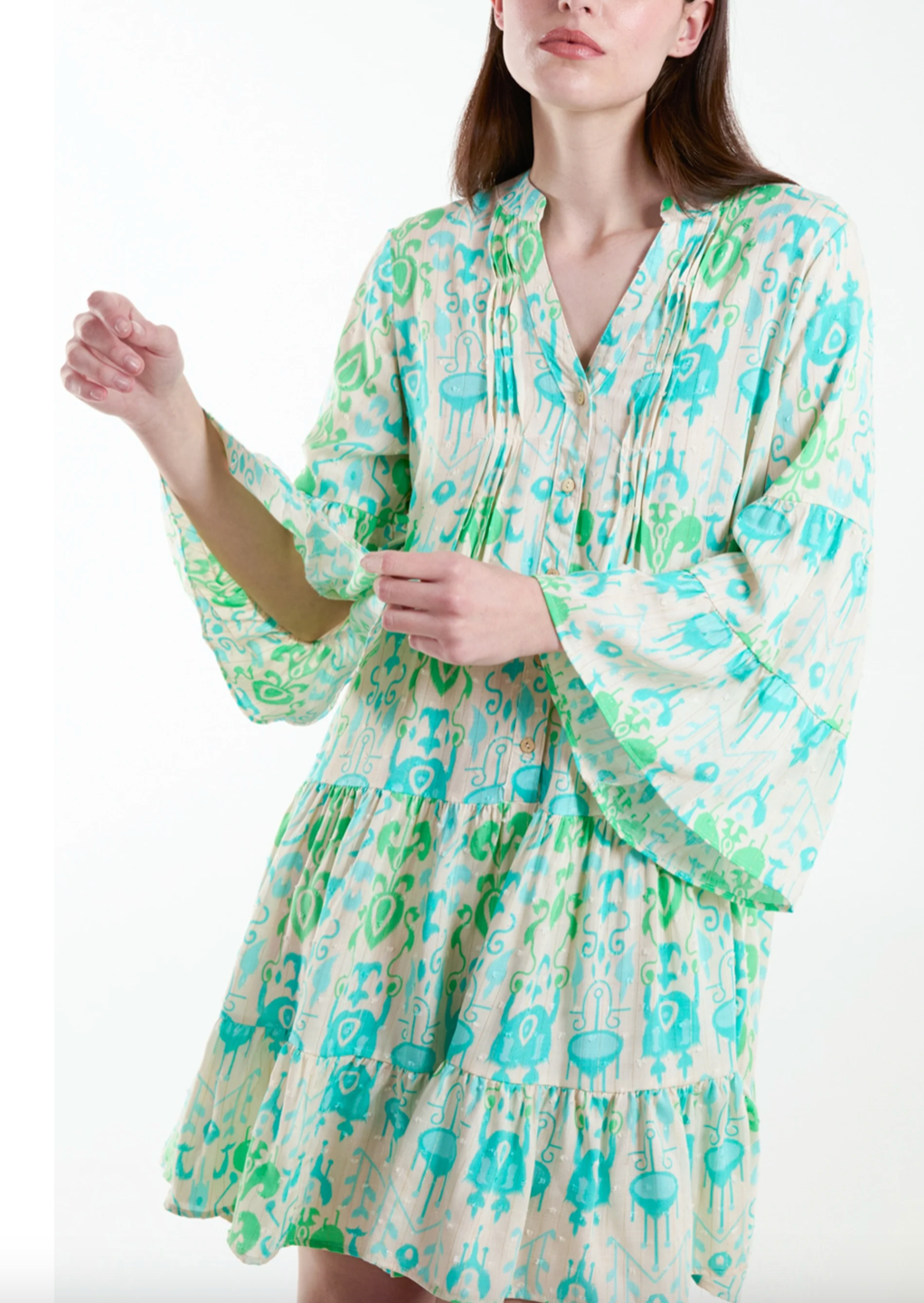 Baroque print Smock Dress