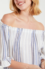 Load image into Gallery viewer, Striped Frill Sleeve Bardot Top