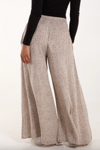 Load image into Gallery viewer, Leopard Print Elasticated Waist Wide Leg Trousers (Beige)