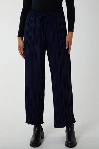 Wide Leg Trousers (Navy)