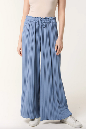 Wide Leg Trousers (Denim Blue)