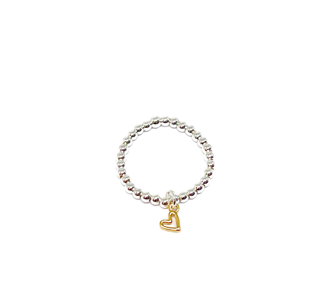 Stretch Ring (Gold Heart)