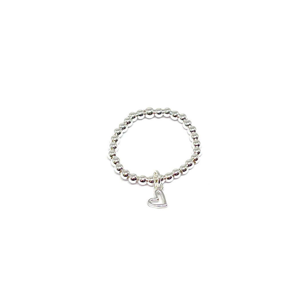 Stretch Ring (Silver Heart)