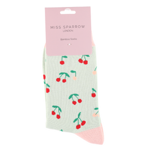 Socks - Mini Cherries (Mint)