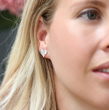 Load image into Gallery viewer, Hammered Heart Stud Earrings