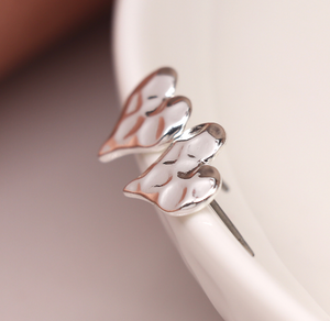 Hammered Heart Stud Earrings
