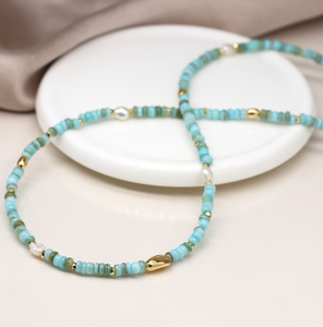 Beaded Necklace (Aqua)
