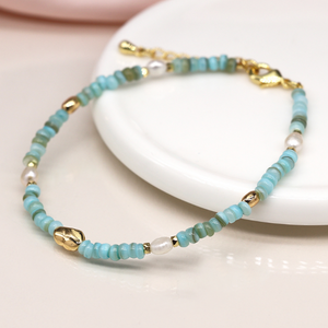 Beaded Bracelet (Aqua)