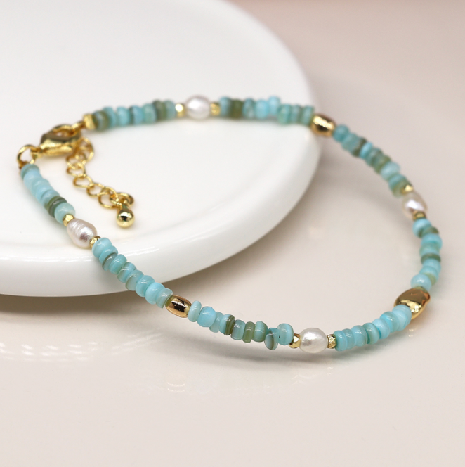 Beaded Bracelet (Aqua)