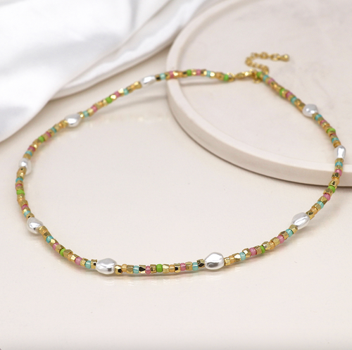Pastel Mixed Bead Necklace