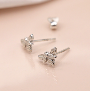 Bee Stud Earrings (Sterling Silver)