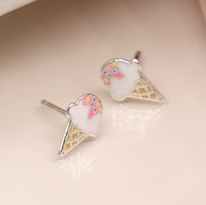 Ice Cream Stud Earrings (Sterling Silver)