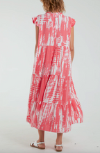Load image into Gallery viewer, Frill Sleeve Tiered Dress (Coral)