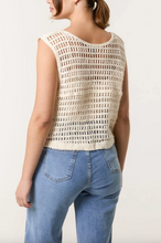 Load image into Gallery viewer, Floral Crochet Vest (Stone)