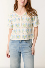 Load image into Gallery viewer, Crochet Heart Short Sleeve Top