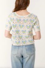 Load image into Gallery viewer, Crochet Heart Short Sleeve Top