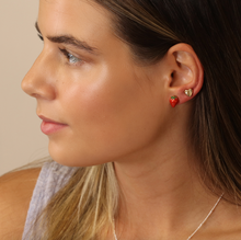 Load image into Gallery viewer, Strawberry &amp; Heart Stud Earring Set