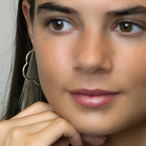 Silver Crystal Quatrefoil Hoops