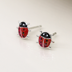 Ladybird Stud Earrings (Sterling Silver)