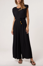 Load image into Gallery viewer, Pleated Shoulder Pad Jumpsuit