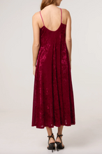 Load image into Gallery viewer, Cow Neck Velvet Midi Dress (Wine)