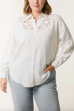 Load image into Gallery viewer, Crochet Detail Shirt (Cream)