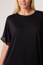 Load image into Gallery viewer, Diamante Leopard Sleeve T-Shirt