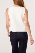 Load image into Gallery viewer, Gold Button Knitted Waistcoat (Cream)