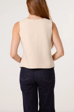 Load image into Gallery viewer, Gold Button Knitted Waistcoat (Beige)