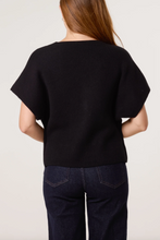 Load image into Gallery viewer, Gold Button V-Neck Cardigan (Black)