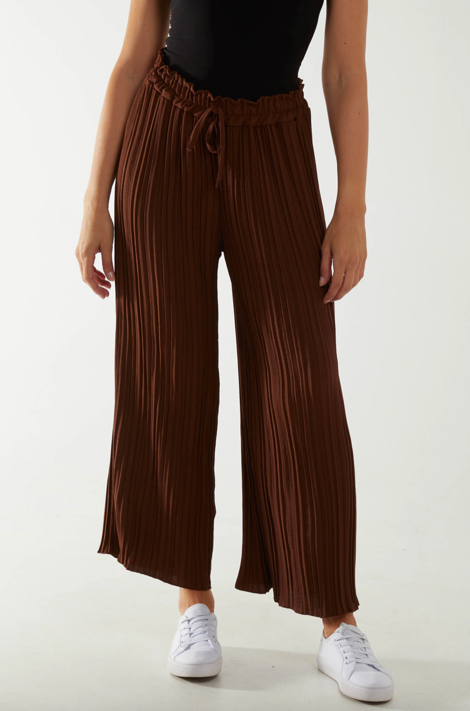 Wide Leg Trousers (Brown)