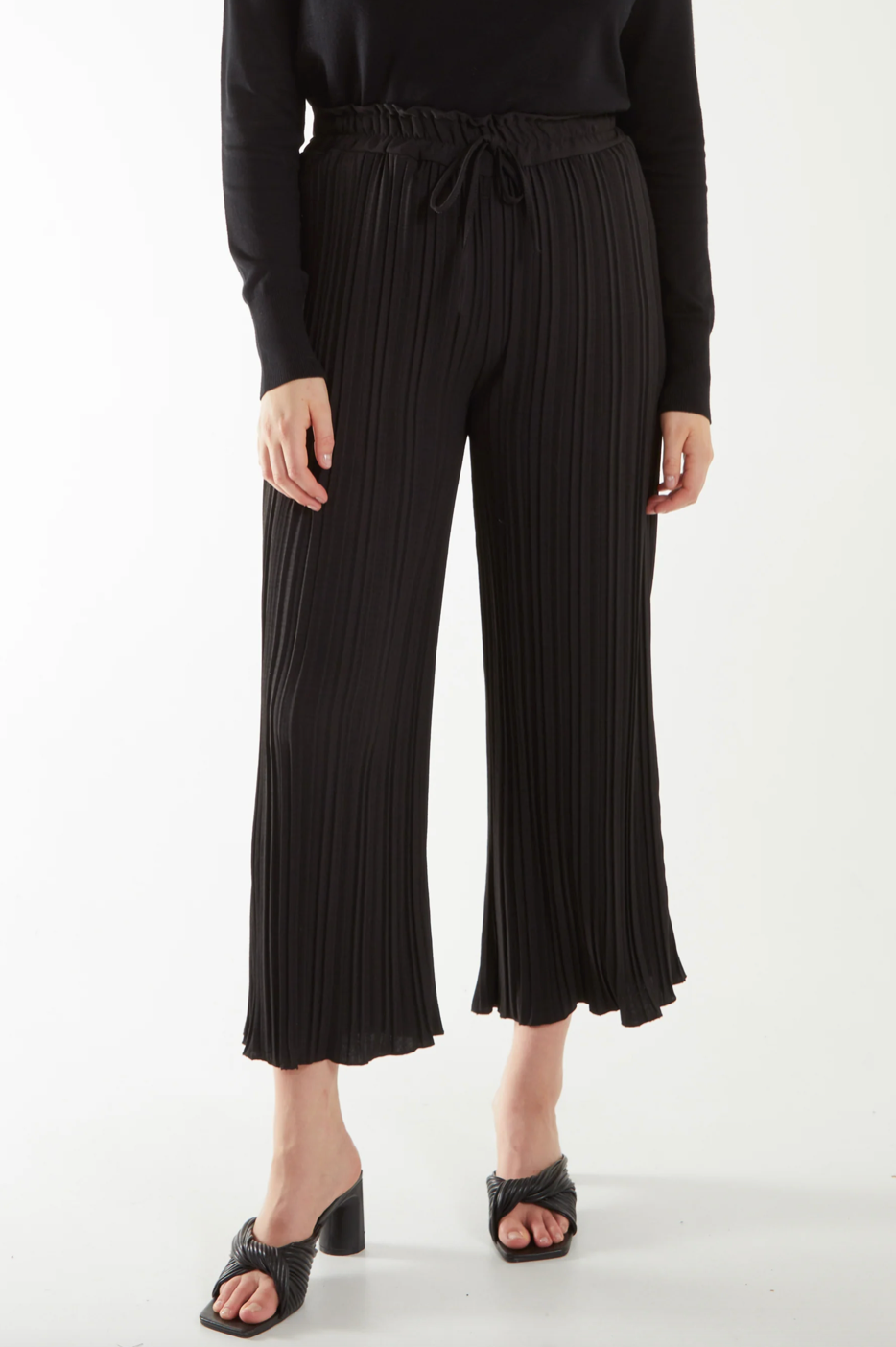 Wide Leg Trousers (Black)