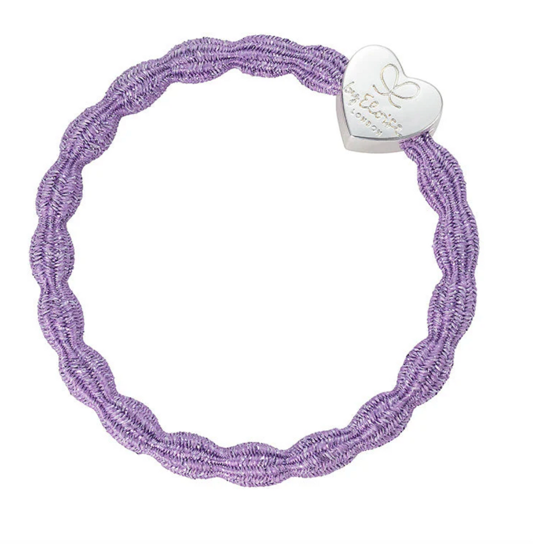Bangle Band - Silver Heart (Metallic Lilac)