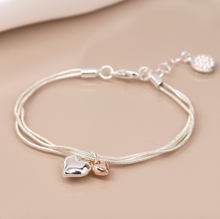 Load image into Gallery viewer, Triple Chain Hearts Bracelet