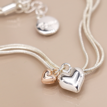 Load image into Gallery viewer, Triple Chain Hearts Bracelet