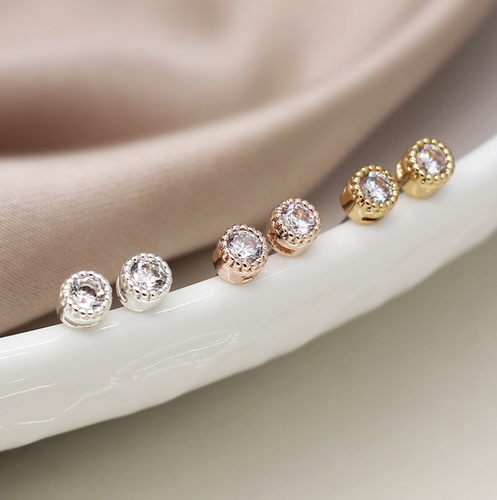 Triple Crystal Stud Earring Set