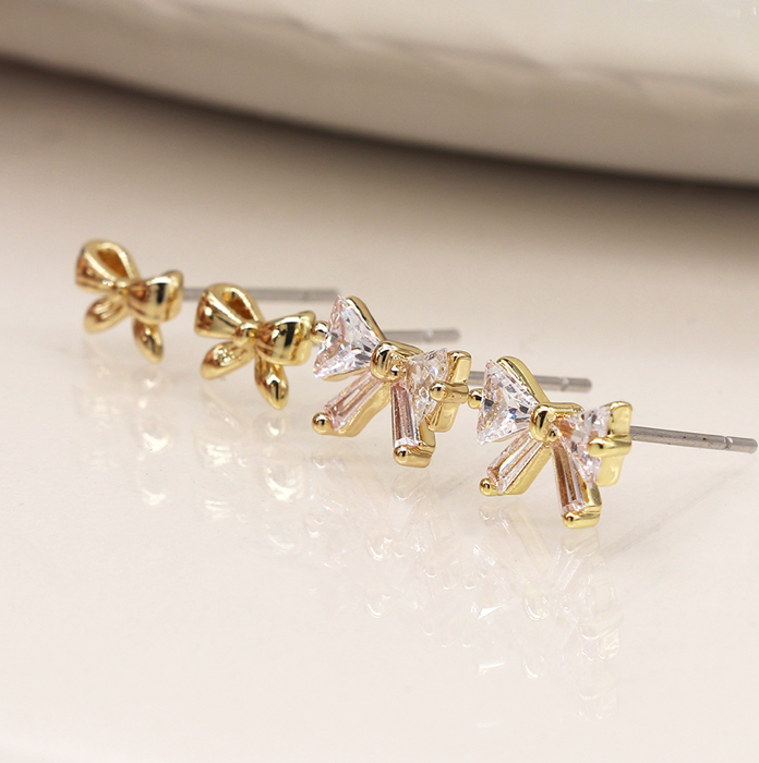 Crystal Bow Earring Set