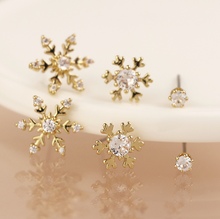 Load image into Gallery viewer, Crystal Snowflakes Earring Set