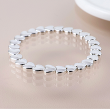 Load image into Gallery viewer, Silver Hearts Stretch Bracelet