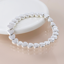 Load image into Gallery viewer, Silver Hearts Stretch Bracelet