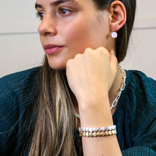 Load image into Gallery viewer, Silver Hearts Stretch Bracelet