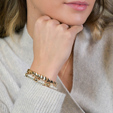 Load image into Gallery viewer, Gold Hearts Stretch Bracelet