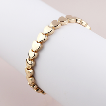 Load image into Gallery viewer, Gold Hearts Stretch Bracelet